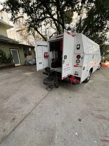 Magnet Plumbing service vehicle on-site for Grease Trap Cleaning in Dove Canyon